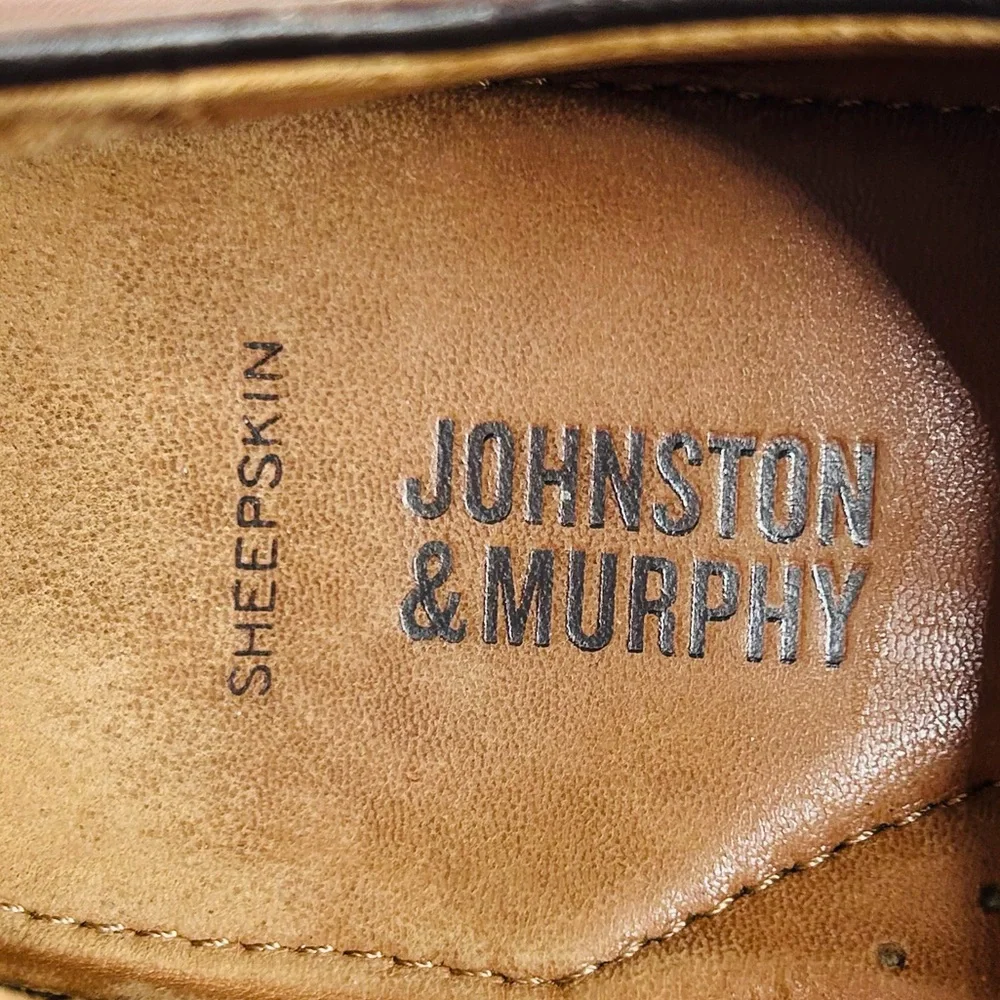 Johnston & Murphy Warner Split Toe Derby Shoes in Brown Sheepskin Leather 9.5D